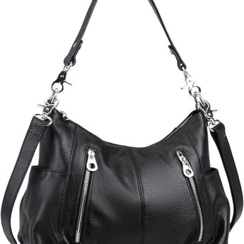 HESHE Genuine Leather Purses for Women Shoulder Hobo Bag Crossbody Satchel Handbags Designer Ladies Totes Purse