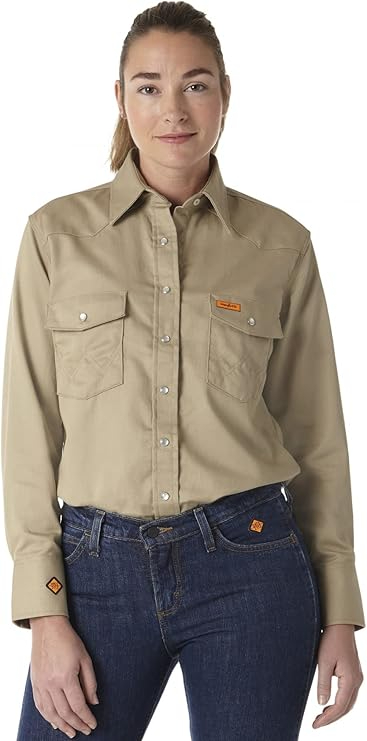 Wrangler Womens Fr Flame Resistant Long Sleeve Shirt